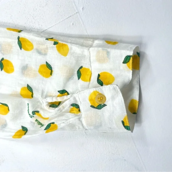 ANTICA SANTORIA Women's Tunic Blouse Long Sleeve Yellow Lemons Size Medium/Large - Picture 4 of 9